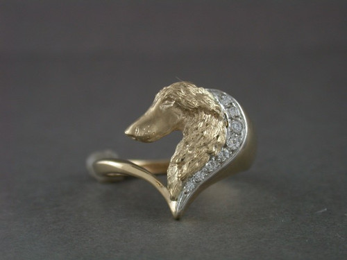 Ring Split Heart Lrg With Afghan Hound