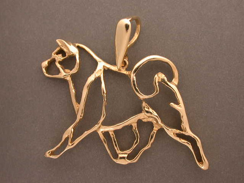 Akita Full Body Cutout Gating Pendant