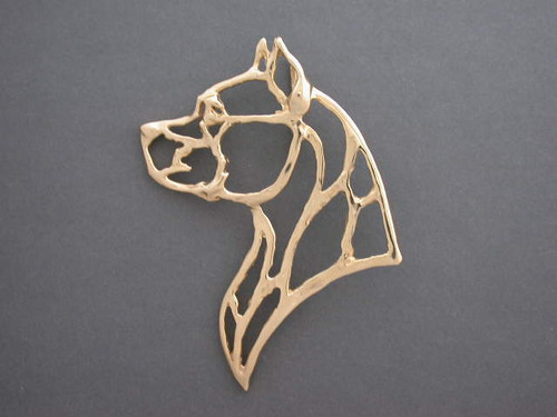 Amstaff Head Cutout Lrg L Pendant