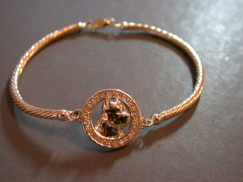 Bracelet Twisted W Diamond Custom With American Standforshire Terrier