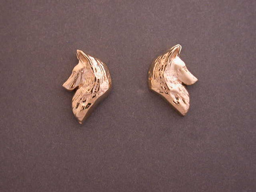 Belgian Tervuren Earrings Head Tiny  L And R