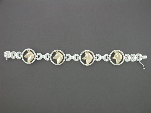 Bracelet Antique Bone Link With Belgian Tervuren