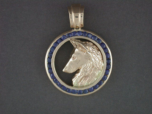 Frame Cir For Stone Lrg With Belgian Tervuren Pendant