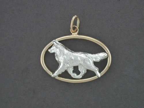 Frame Oval Wire With Belgian Tervuren Pendant
