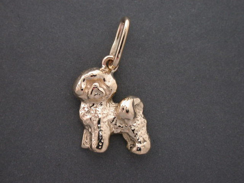 Bichon Frise Full Body Stacked Tiny L Pendant