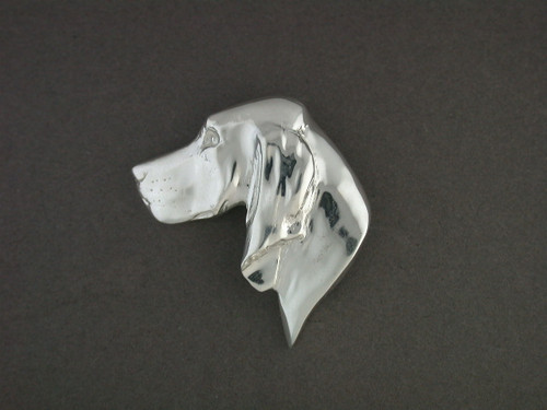 Bluetick Coonhound Head Med Silver Pendant