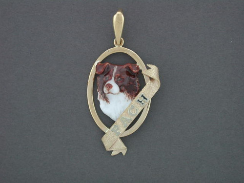Frame Five With Border Collie Banner Name Pendant