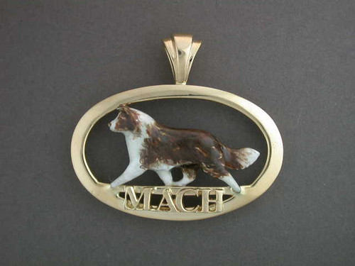 Frame Oval Mach Title With Border Collie Custom Pendant