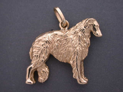 Borzoi Full Body Stacked R Pendant