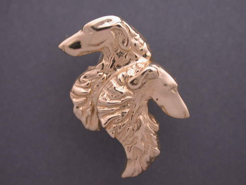 Borzoi Head Dbl L & R Pendant