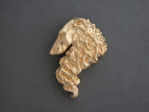 Borzoi Head Med Heavy Pendant