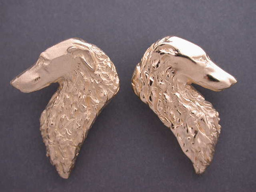 Borzoi Head Med L & R Earrings