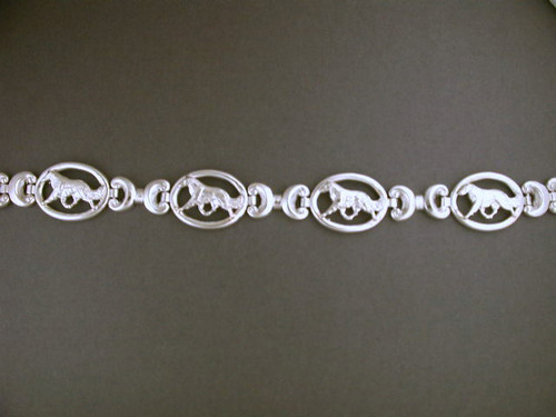 Bracelet Antique Bone Link With Borzoi