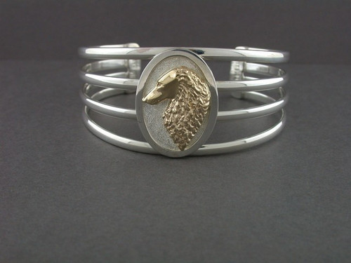 Bracelet Cuff 4 Bar With Borzoi