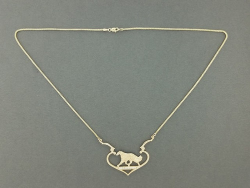 Frame Hinged Heart With Borzoi Necklace