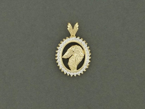 Frame Oval With Stones And Borzoi Pendant