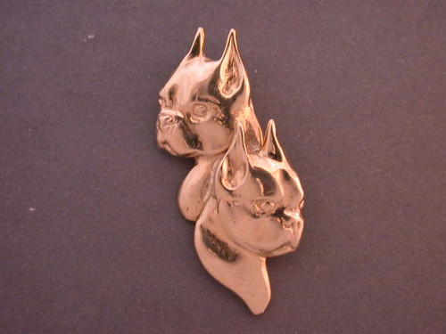 Boston Terrier Dbl Heads L&R Pendant