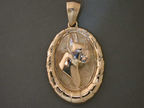 Frame Medallion W Curve With Boston Terrier Pendant