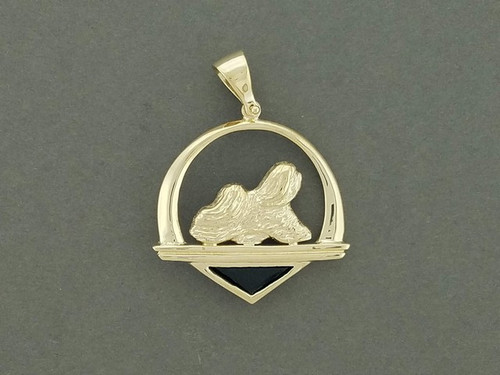 Frame Pedestal With Tibetan Terrier Pendant