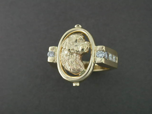 Ring Shank With Side Stones And Boxer