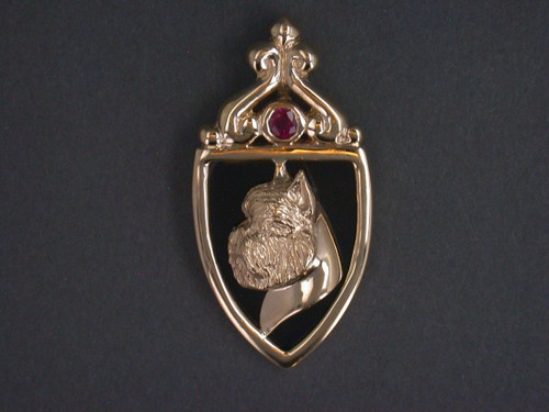 Frame Flech Lrg W Brussels Griffon Head Pendant