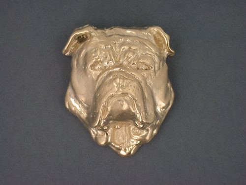 Bulldog Head Front View Med Pendant