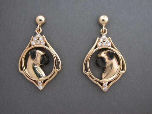 Earring Diamond Antique Cir  W Bullmastiff