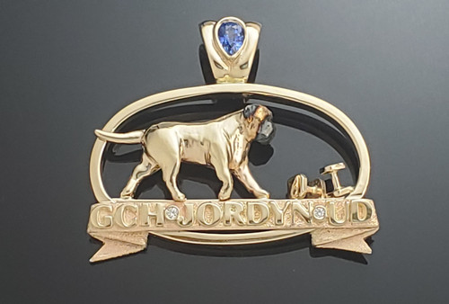 Frame Oval With Bullmastiff Pendant