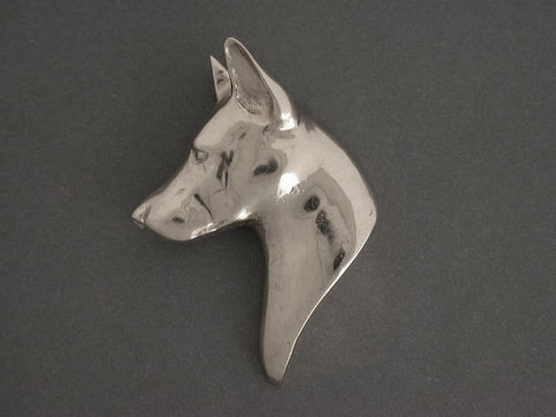 Canaan Dog Head Silver Pendant