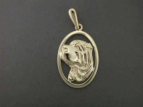 Frame Oval Chinese Shar-Pie Pendant