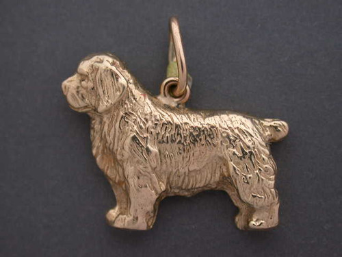 Clumber Spaniel Full Body Stacked L Pendant