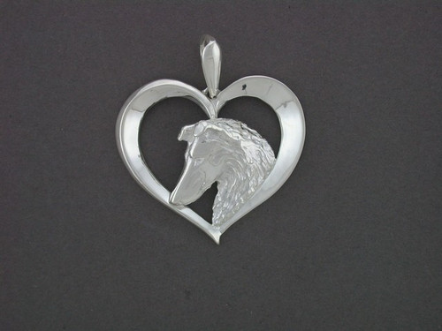 Frame Heart With Collie Pendant