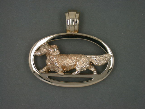 Frame Oval Slim For Onxy W Dachshund Full Body Pendant