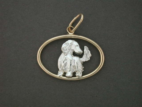 Frame Oval Wire Sm With Dachshund Pendant