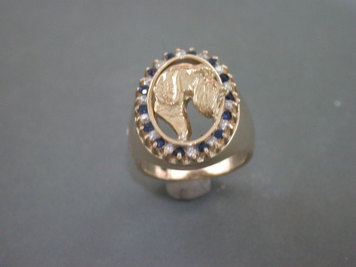 Ring Top Oval With Diamonds And Dachshund