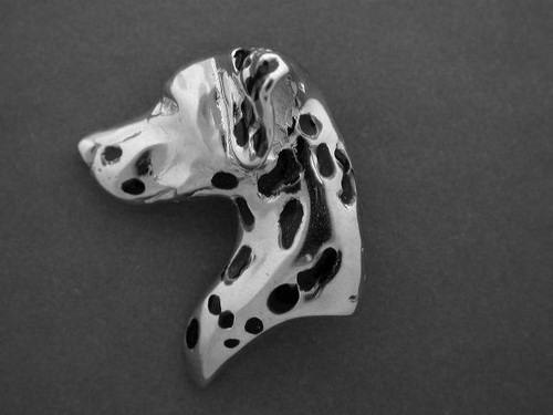 Dalmatian Head Med L Silver Pendant