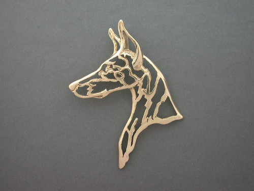 Doberman Head Cutout Lrg L Pendant