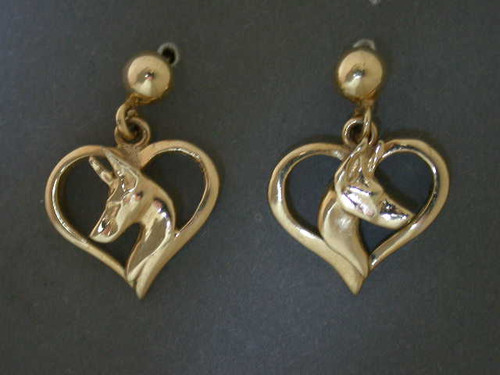 Earring Heart Thick Sm With Doberman