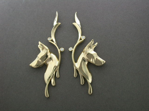 Earrings Tear Drop Doberman