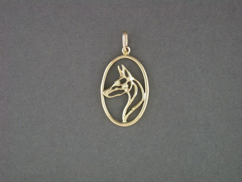Frame Oval Wire With Doberman Pendant