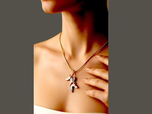 Frame Snake Lrg Stone 2 Side W Doberman Pendant