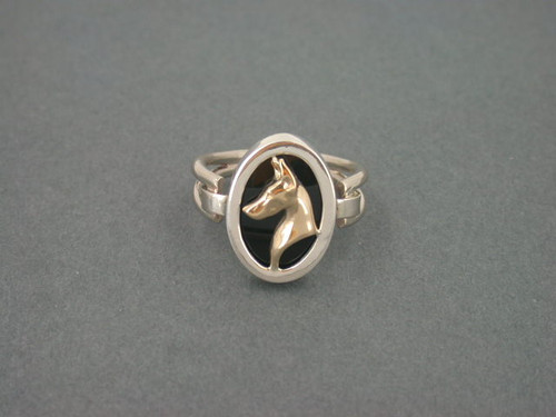 Ring Oval For Onyx Dbl Bar W Doberman