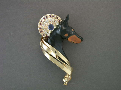 Rosette With Doberman Pendant