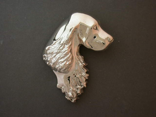 English Springer Spaniel Head  X-Lrg Silver Pendant