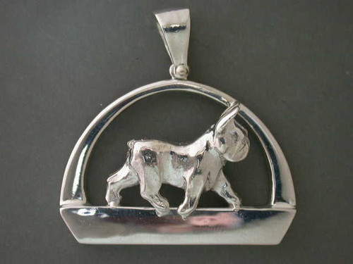 Frame Wide Arch With French Bulldog Silver Pendant