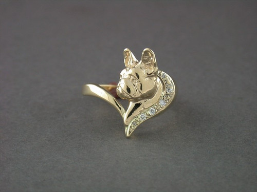 Ring Split Heart With French Bulldog