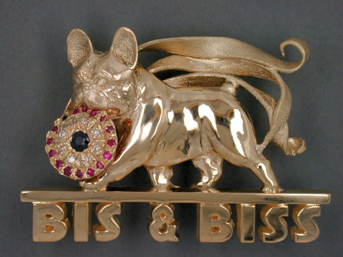 Rosette Bis Letter W French Bulldog Pendant