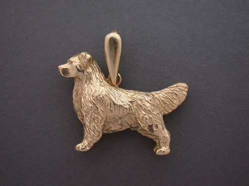 Golden Retriever Full Body Stacked L Pendant