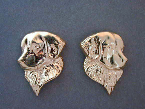 Golden Retriever Head Front View Earrings Med