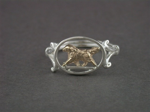 Ring Oval With Golden Retriever